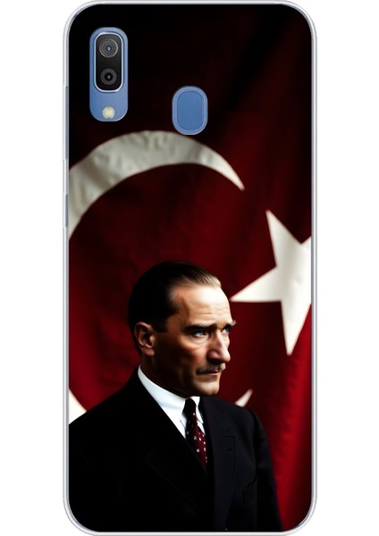 Samsung Galaxy A20 Uyumlu Şeffaf Kılıf Atatürk 4 Tasarımlı