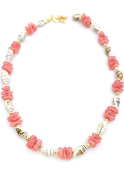 Canlı Renkli Deniz Kabuklu Kolye, Yazlık Şık Takı Aksesuar