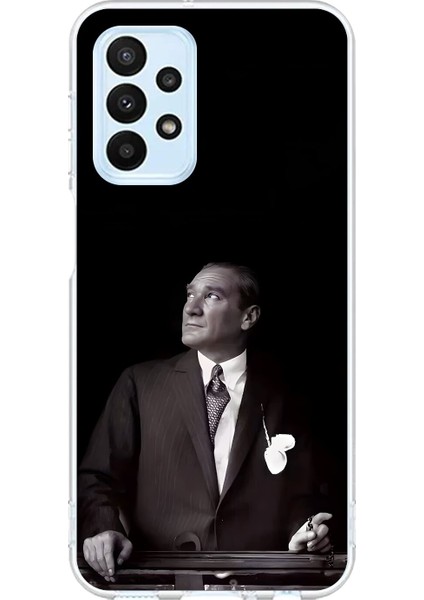 Samsung Galaxy A23 Uyumlu Şeffaf Kılıf Atatürk 3 Tasarımlı