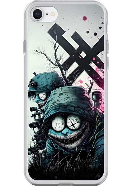 iPhone 6s Plus Uyumlu Şeffaf Kılıf Aesthetic 6 Tasarımlı