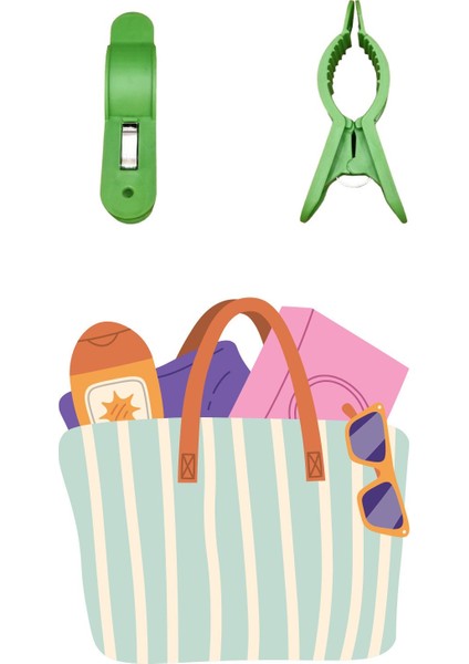 8'li Büyük Boy Plaj Havlu Mandalı, Çok Amaçlı Sabitleyici, Havlu ve Şezlong Tutucu modelleri