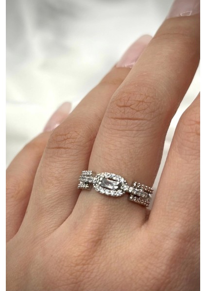 Baget Zirkon Taşlı Vintage Ünlü Model Ayarlanabilir Kadın Yüzük