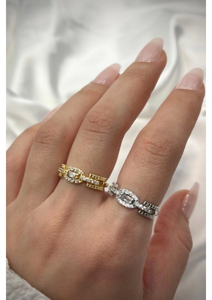Baget Zirkon Taşlı Vintage Ünlü Model Ayarlanabilir Kadın Yüzük modelleri