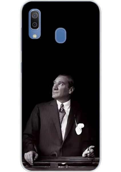 Samsung Galaxy A20 Uyumlu Şeffaf Kılıf Atatürk 3 Tasarımlı