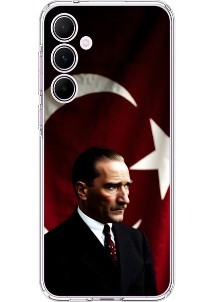 Samsung Galaxy A55 Uyumlu Şeffaf Kılıf Atatürk 4 Tasarımlı