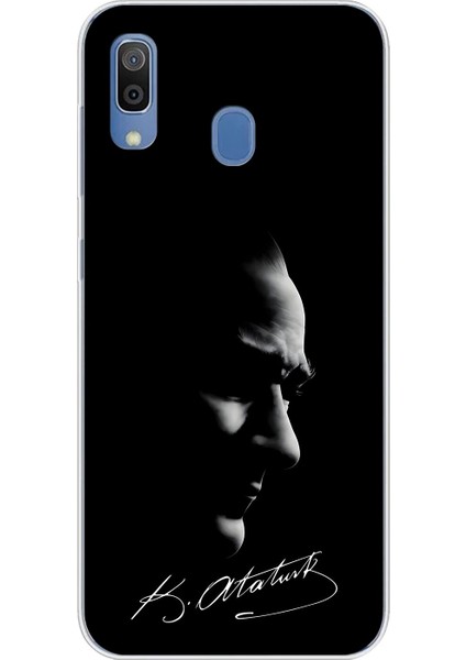 Samsung Galaxy A20 Uyumlu Şeffaf Kılıf Atatürk 1 Tasarımlı