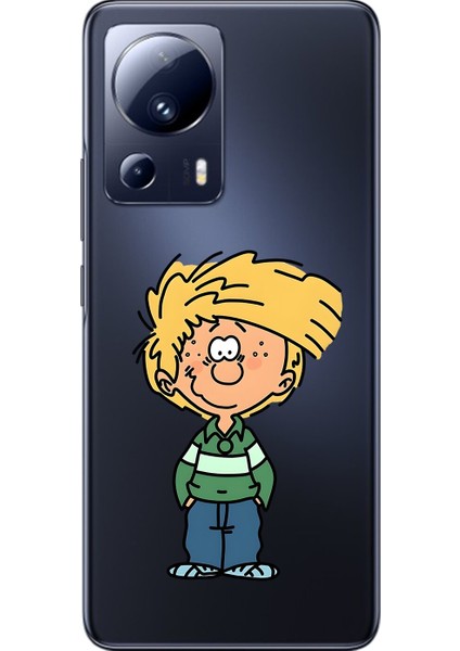 Xiaomi Mi 13 Lite Uyumlu Şeffaf Kılıf Cartoon 2 Tasarımlı