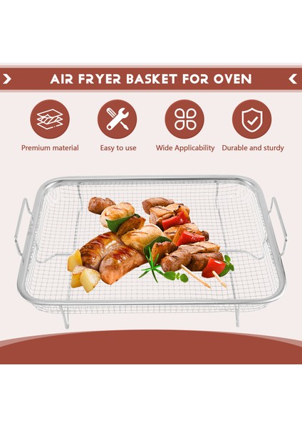 1 Adet Fırın Için Hava Fritöz Sepeti, Paslanmaz Çelik Izgara Sepeti, Yapışmaz Örgü Sepet, Hava Fritöz Tepsi Tel Raf Sepeti (Yurt Dışından)