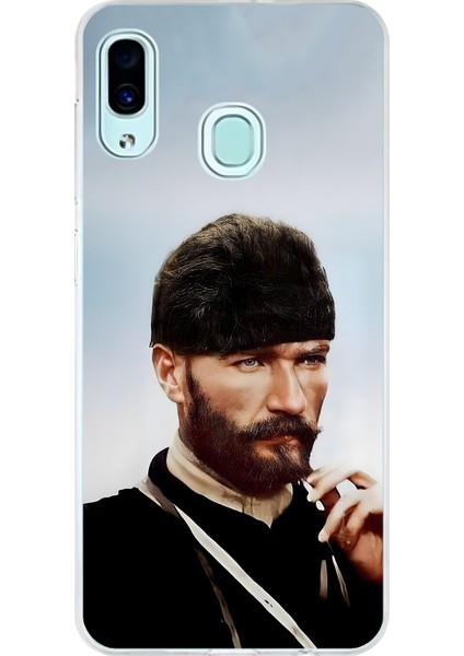 Samsung Galaxy A30 Uyumlu Şeffaf Kılıf Atatürk 2 Tasarımlı