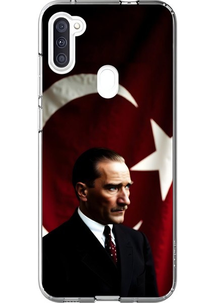 Samsung Galaxy A11 Uyumlu Şeffaf Kılıf Atatürk 4 Tasarımlı