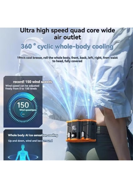 10000MAH Bel Tipi Vantilatör, Çift Hava Menfezi, Çıkarılabilir Pil, Taşınabilir Klipsli Yüksek Sıcaklık Çalışması (Yurt Dışından) indirimleri