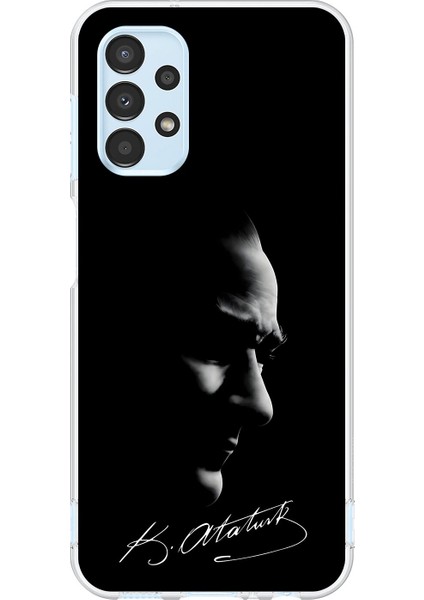 Samsung Galaxy A13 Uyumlu Şeffaf Kılıf Atatürk 1 Tasarımlı