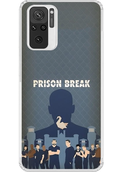 Xiaomi Redmi Note 10 Uyumlu Şeffaf Kılıf Prison Break Tasarımlı