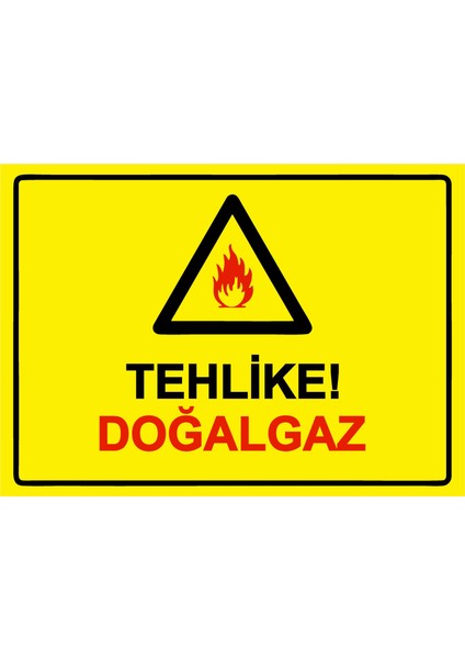 Tehlike! Doğalgaz Uyarı Levhası Sac 25X35 cm
