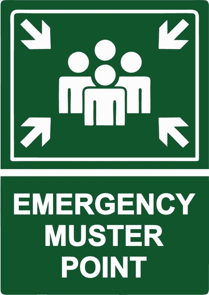 Emergency Muster Poınt Uyarı Levhası Pvc 25X35 cm