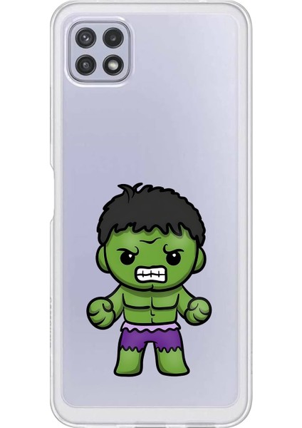 Samsung Galaxy A22 Uyumlu Şeffaf Kılıf Chibi 3 Tasarımlı
