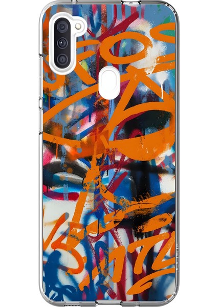 Samsung Galaxy A11 Uyumlu Şeffaf Kılıf Graffiti 2 Tasarımlı