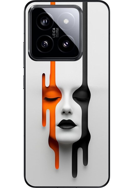 Xiaomi Mi 14 Uyumlu Şeffaf Kılıf Estetik Yüz 1 Tasarımlı