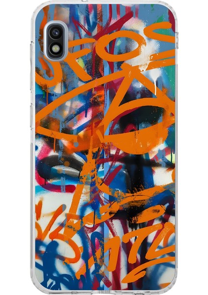 Samsung Galaxy A10 Uyumlu Şeffaf Kılıf Graffiti 2 Tasarımlı