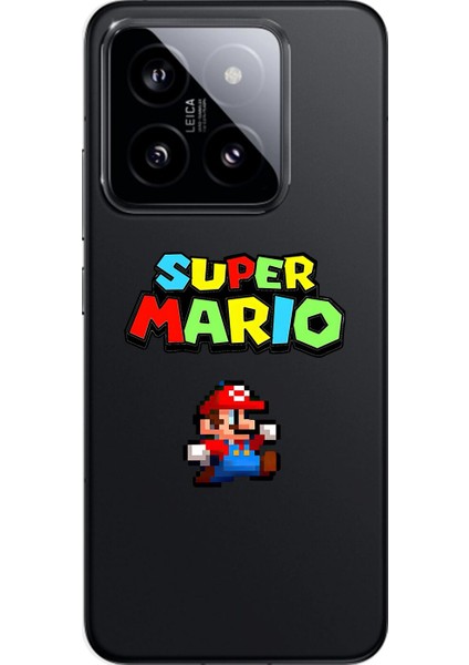 Xiaomi Mi 14 Pro Uyumlu Şeffaf Kılıf 2 Mario Tasarımlı