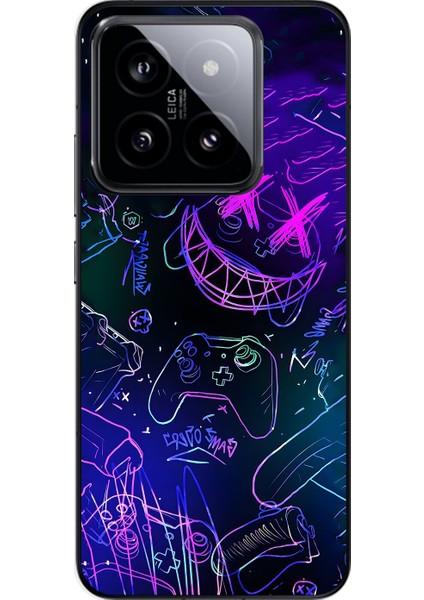 Xiaomi Mi 14 Pro Uyumlu Şeffaf Kılıf Graffiti 4 Tasarımlı