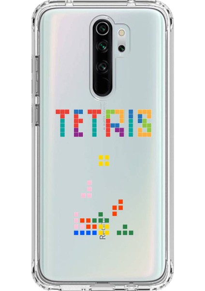 Xiaomi Redmi Note 8 Pro Uyumlu Şeffaf Kılıf 3 Tetris Tasarımlı