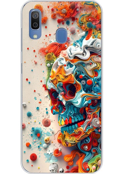 Samsung Galaxy A20 Uyumlu Şeffaf Kılıf Graffiti 5 Tasarımlı