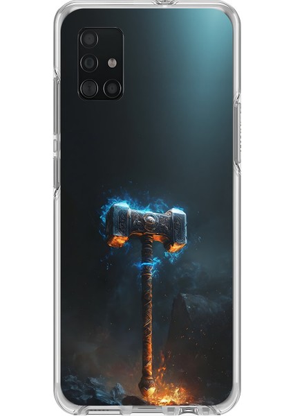 Samsung Galaxy A71 Uyumlu Şeffaf Kılıf Çekiç Tasarımlı