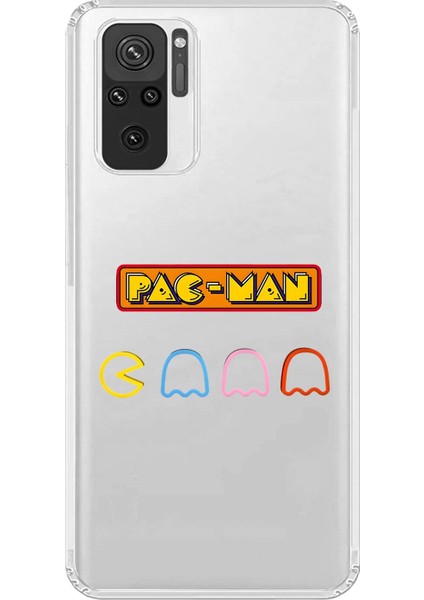 Xiaomi Redmi Note 10 Uyumlu Şeffaf Kılıf 1 Pac-Man Tasarımlı