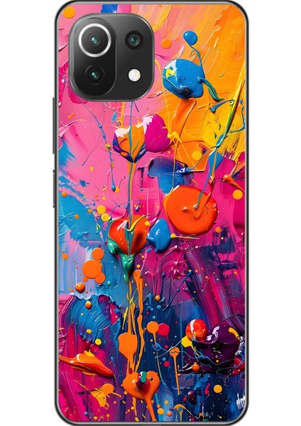 Xiaomi Mi 11 Lite Uyumlu Şeffaf Kılıf Graffiti 3 Tasarımlı