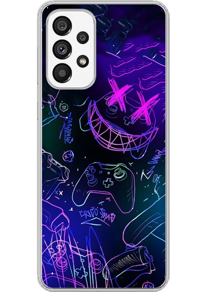 Samsung Galaxy A73 Uyumlu Şeffaf Kılıf Graffiti 4 Tasarımlı