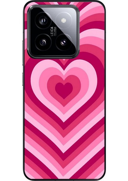 Xiaomi Mi 14 Uyumlu Şeffaf Kılıf Kalp 1 Tasarımlı