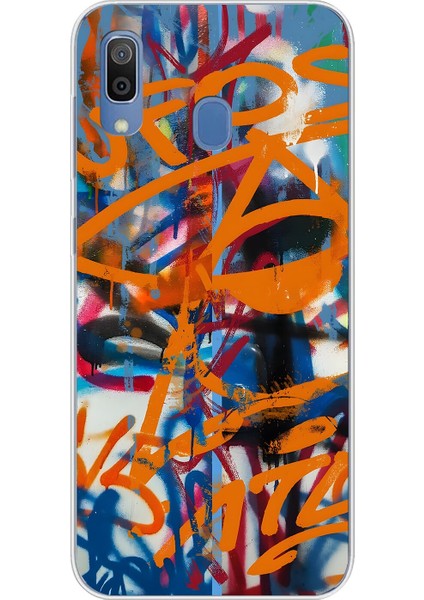 Samsung Galaxy A20 Uyumlu Şeffaf Kılıf Graffiti 2 Tasarımlı