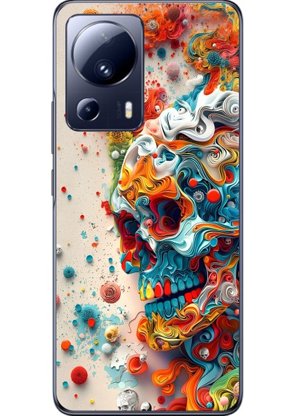 Xiaomi Mi 13 Lite Uyumlu Şeffaf Kılıf Graffiti 5 Tasarımlı