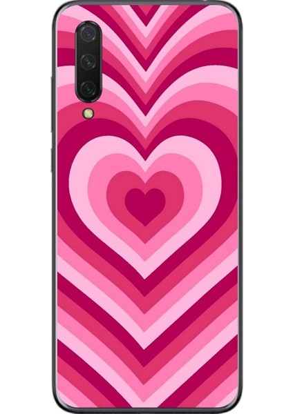 Xiaomi Mi 9 Lite Uyumlu Şeffaf Kılıf Kalp 1 Tasarımlı