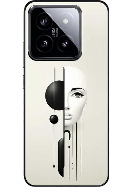 Xiaomi Mi 14 Uyumlu Şeffaf Kılıf Estetik Yüz 2 Tasarımlı