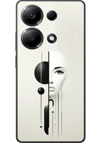 Xiaomi Redmi Note 13 Pro Uyumlu Şeffaf Kılıf Estetik Yüz 2 Tasarımlı