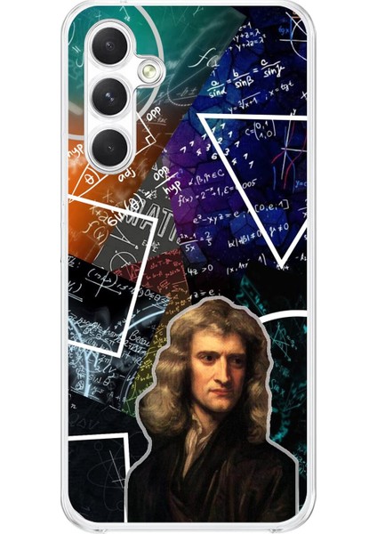 Samsung Galaxy A34 Uyumlu Şeffaf Kılıf Isaac Newton Tasarımlı
