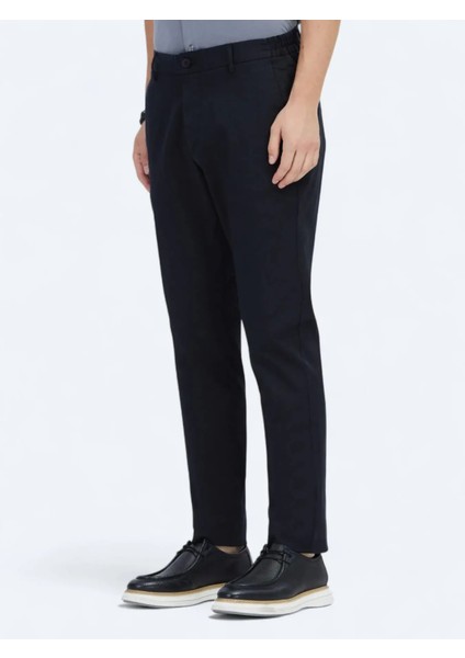 Siyah Dokuma Jogging Fit Casual Pamuk Karışımlı Pantolon modelleri