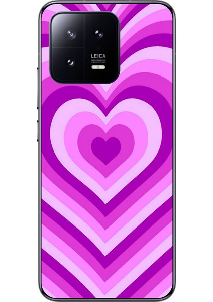 Xiaomi Mi 13 Uyumlu Şeffaf Kılıf Kalp 2 Tasarımlı