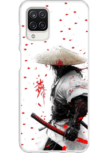 Samsung Galaxy A12 Uyumlu Şeffaf Kılıf Samurai 1 Tasarımlı
