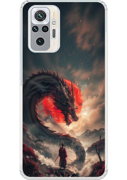 Xiaomi Redmi Note 10 Pro Uyumlu Şeffaf Kılıf Samurai 3 Tasarımlı
