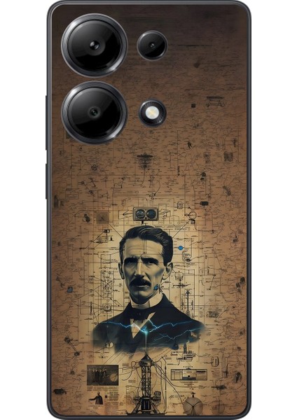 Xiaomi Redmi Note 13 Pro Uyumlu Şeffaf Kılıf Tesla Tasarımlı