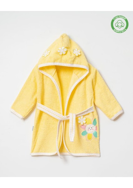 Çiçekli Bornoz Sarı