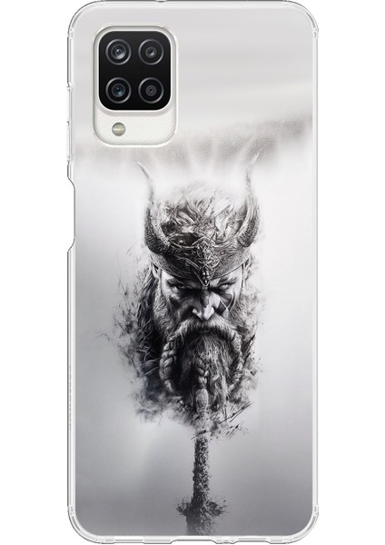 Samsung Galaxy A12 Uyumlu Şeffaf Kılıf Nordic 2 Tasarımlı