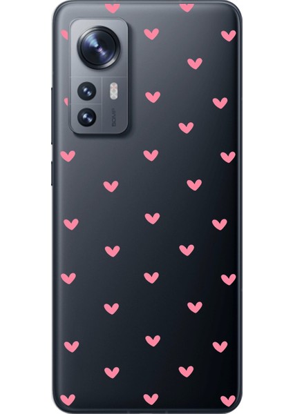 Xiaomi Mi 12 Pro Uyumlu Şeffaf Kılıf Şeffaf Kalp 1 Tasarımlı