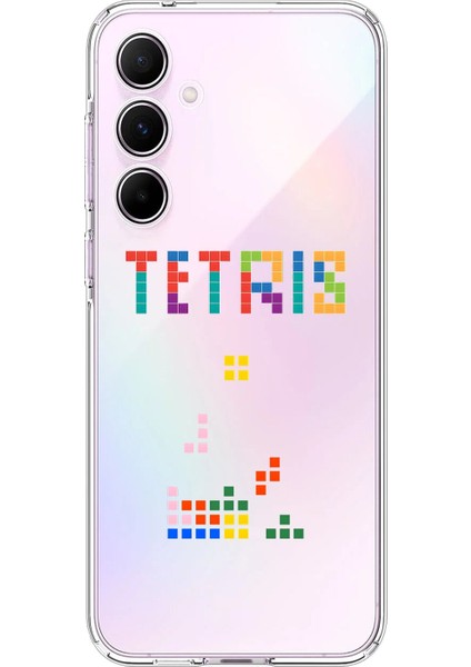 Samsung Galaxy A55 Uyumlu Şeffaf Kılıf 3 Tetris Tasarımlı