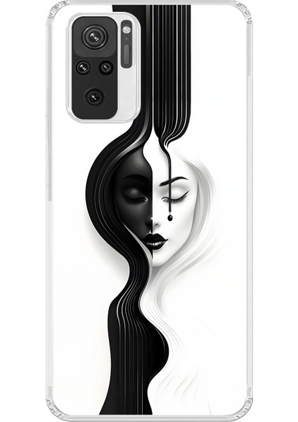 Xiaomi Redmi Note 10 Uyumlu Şeffaf Kılıf Estetik Yüz 3 Tasarımlı