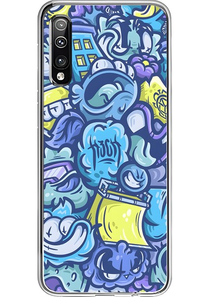 Samsung Galaxy A50 Uyumlu Şeffaf Kılıf Graffiti 9 Tasarımlı