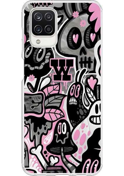 Samsung Galaxy A12 Uyumlu Şeffaf Kılıf Graffiti 10 Tasarımlı